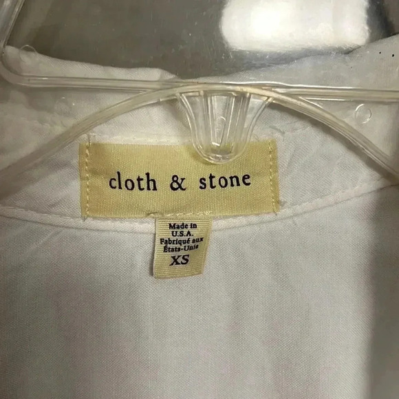 Cloth and Stone Anthropologie Lace Up White Short Sleeve Tunic Top - Picture 2 of 8